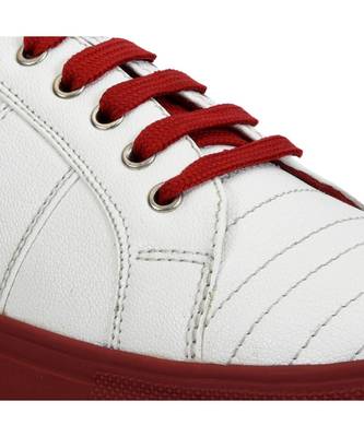 Women White Synthetic Leather Sneakers 4