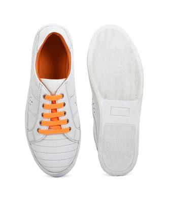 Women White Synthetic Leather Sneakers 1