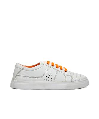 Women White Synthetic Leather Sneakers 2