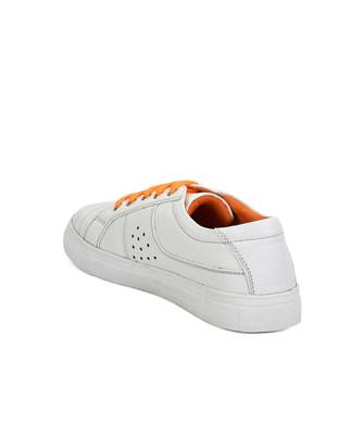 Women White Synthetic Leather Sneakers 7