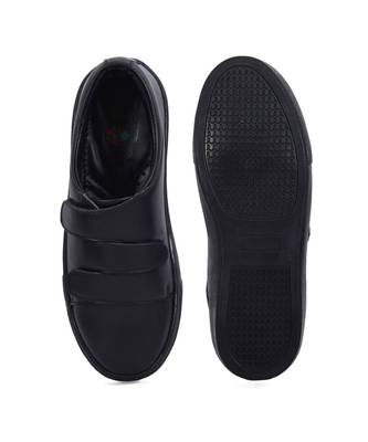 Women Black Synthetic Leather Sneakers 1