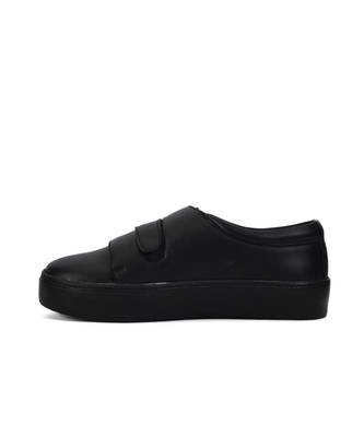 Women Black Synthetic Leather Sneakers 3