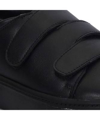 Women Black Synthetic Leather Sneakers 4