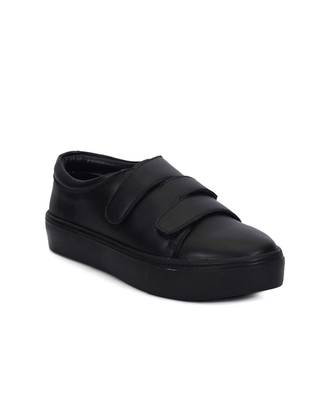 Women Black Synthetic Leather Sneakers 5