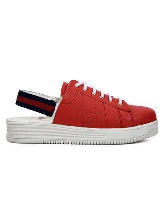 Women Red Synthetic Leather Sneakers 2