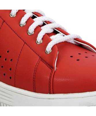 Women Red Synthetic Leather Sneakers 4
