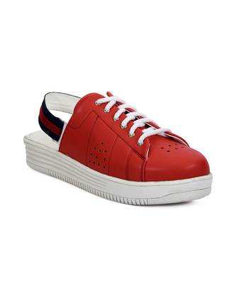Women Red Synthetic Leather Sneakers 5