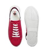 Women Pink Synthetic Leather Sneakers