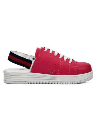 Women Pink Synthetic Leather Sneakers 2