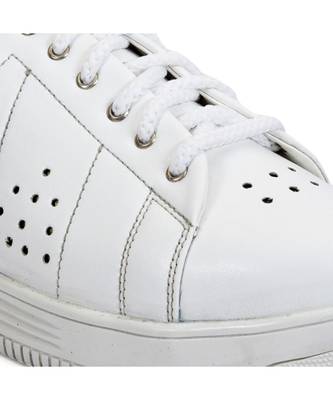 Women White Synthetic Leather Sneakers 4