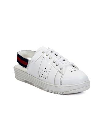 Women White Synthetic Leather Sneakers 5