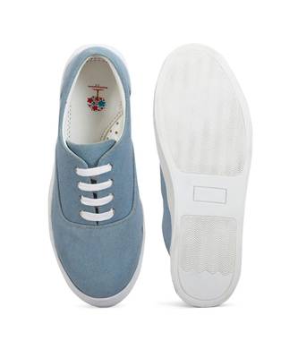 Women Blue Synthetic Leather Sneakers 1