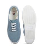 Women Blue Synthetic Leather Sneakers