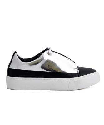 Women Silver Synthetic Leather Sneakers 2