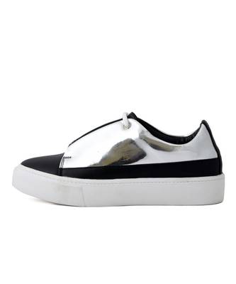 Women Silver Synthetic Leather Sneakers 3