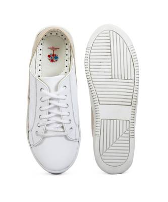 Women White Synthetic Leather Sneakers 1