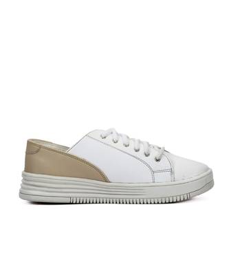 Women White Synthetic Leather Sneakers 2