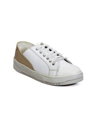 Women White Synthetic Leather Sneakers 5