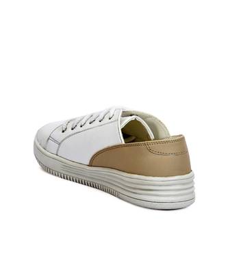 Women White Synthetic Leather Sneakers 7