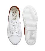 Women White Synthetic Leather Sneakers