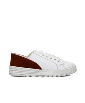 Women White Synthetic Leather Sneakers 2