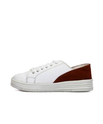 Women White Synthetic Leather Sneakers 3