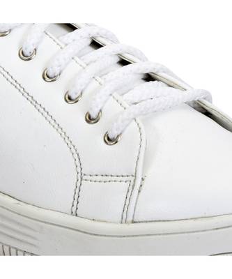 Women White Synthetic Leather Sneakers 4