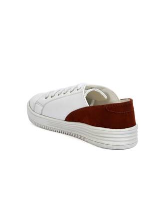 Women White Synthetic Leather Sneakers 7