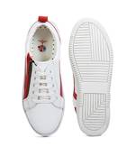 Women White Synthetic Leather Sneakers