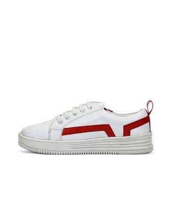 Women White Synthetic Leather Sneakers 3