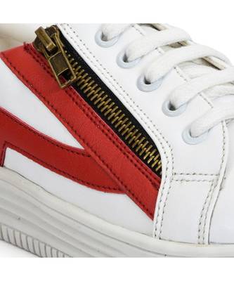 Women White Synthetic Leather Sneakers 4