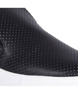 Women Black Synthetic Leather Slip-On Sneakers 4