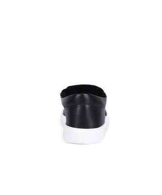 Women Black Synthetic Leather Slip-On Sneakers 6