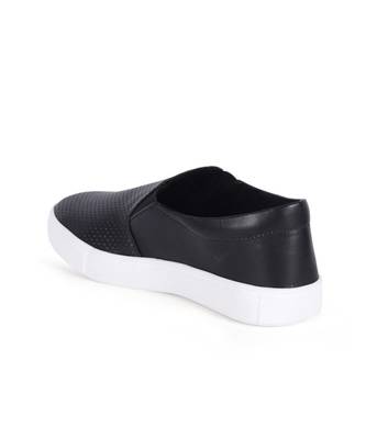 Women Black Synthetic Leather Slip-On Sneakers 8