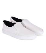 Women White Synthetic Leather Slip-On Sneakers
