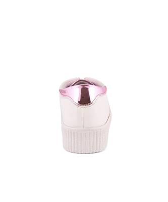 Women White Synthetic Leather Sneakers 6