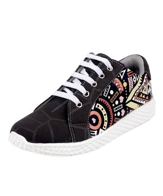 Women Black Canvas Sneakers 7