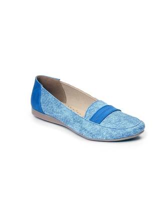Women Blue Synthetic Leather Loafers 5