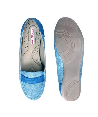 Women Blue Synthetic Leather Loafers 6