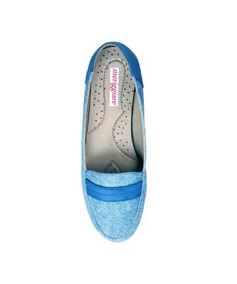 Women Blue Synthetic Leather Loafers 8