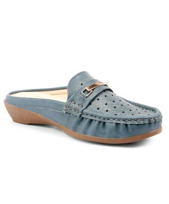 Women Synthetic Leather Slip-On Loafers -Blue 5