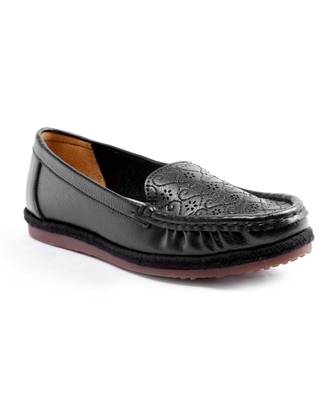 Women Synthetic Leather Slip-On Loafers -Black 5