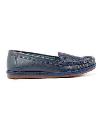 Women Synthetic Leather Slip-On Loafers -Blue 4