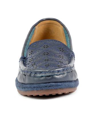 Women Synthetic Leather Slip-On Loafers -Blue 6
