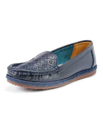 Women Synthetic Leather Slip-On Loafers -Blue 7
