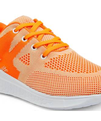 Women Flyknit Orange Sports Shoes Sneakers 2