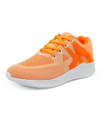 Women Flyknit Orange Sports Shoes Sneakers 7