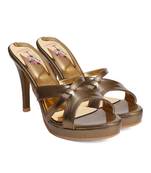 Women Gold Sandals Stiletto