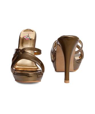Women Gold Sandals Stiletto 3