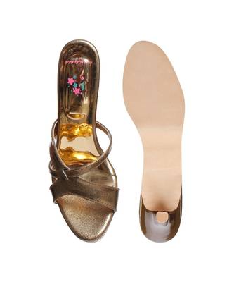 Women Gold Sandals Stiletto 6